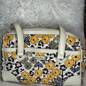Vera Bradley Yellow and Black Floral Satchel